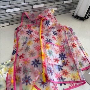 Colorful Floral Kids Rain Poncho